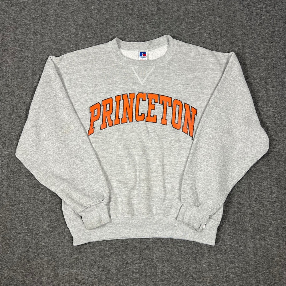 Vintage 90s Princeton University Crewneck Sweatshirt Mens Large Grey Y2K Preppy